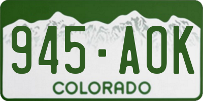 CO license plate 945AOK