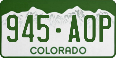 CO license plate 945AOP