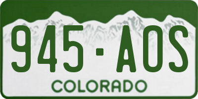 CO license plate 945AOS