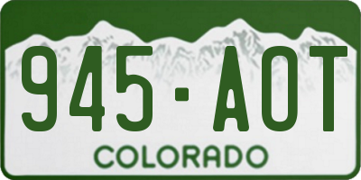 CO license plate 945AOT