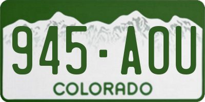 CO license plate 945AOU