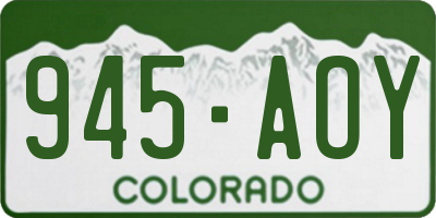 CO license plate 945AOY