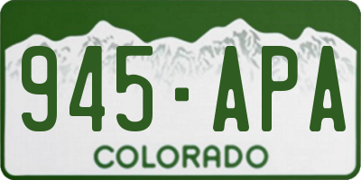 CO license plate 945APA