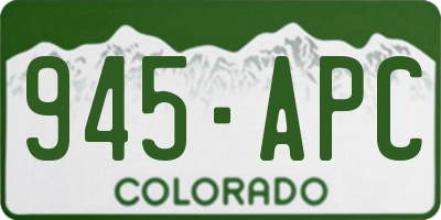 CO license plate 945APC