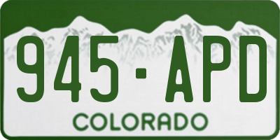 CO license plate 945APD