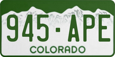 CO license plate 945APE