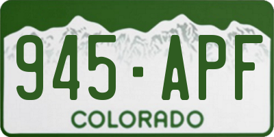 CO license plate 945APF