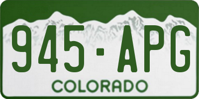 CO license plate 945APG