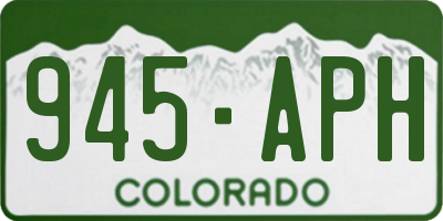 CO license plate 945APH