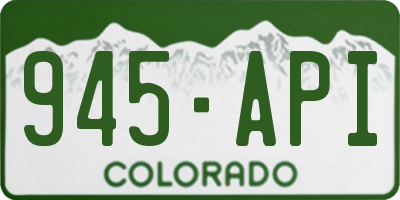 CO license plate 945API