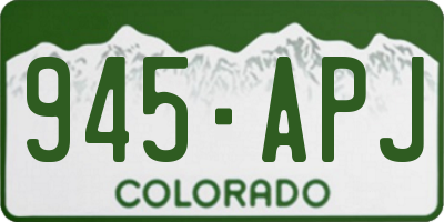 CO license plate 945APJ