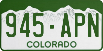 CO license plate 945APN
