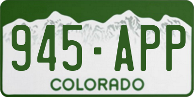 CO license plate 945APP