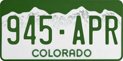 CO license plate 945APR