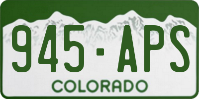 CO license plate 945APS