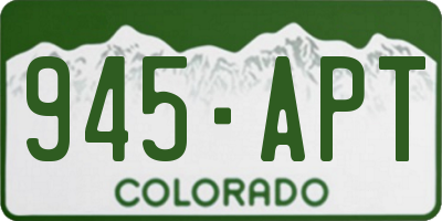 CO license plate 945APT