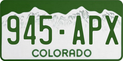 CO license plate 945APX