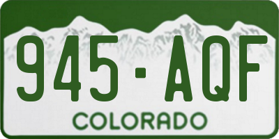 CO license plate 945AQF