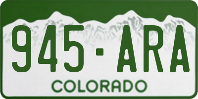 CO license plate 945ARA