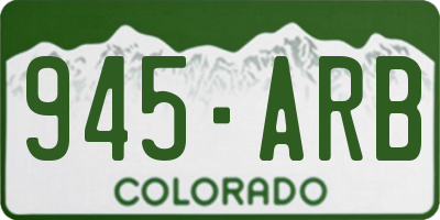 CO license plate 945ARB