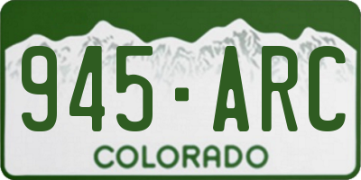 CO license plate 945ARC