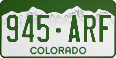 CO license plate 945ARF