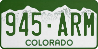 CO license plate 945ARM