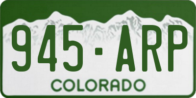 CO license plate 945ARP