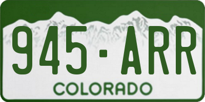 CO license plate 945ARR