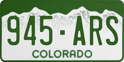 CO license plate 945ARS