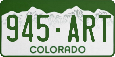 CO license plate 945ART