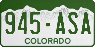 CO license plate 945ASA