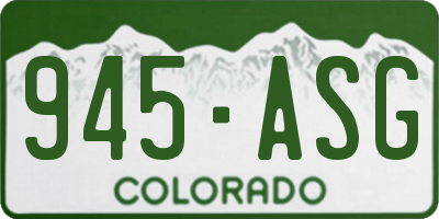 CO license plate 945ASG
