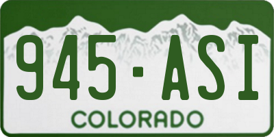 CO license plate 945ASI
