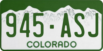 CO license plate 945ASJ