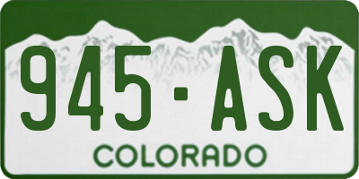 CO license plate 945ASK