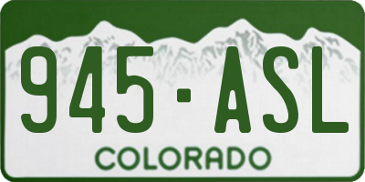 CO license plate 945ASL