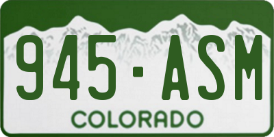 CO license plate 945ASM