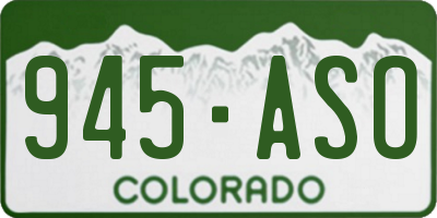 CO license plate 945ASO