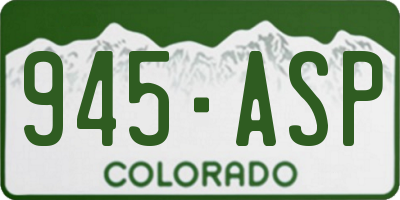 CO license plate 945ASP