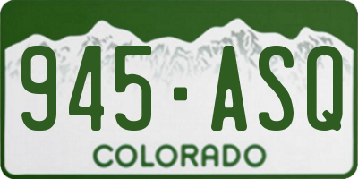 CO license plate 945ASQ