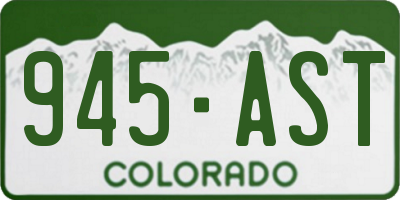 CO license plate 945AST