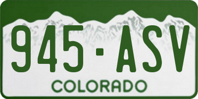 CO license plate 945ASV