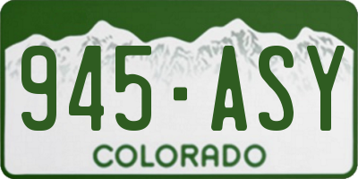 CO license plate 945ASY