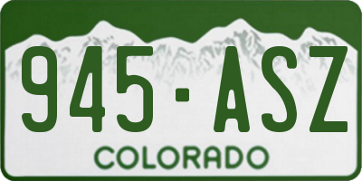 CO license plate 945ASZ