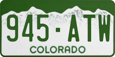 CO license plate 945ATW