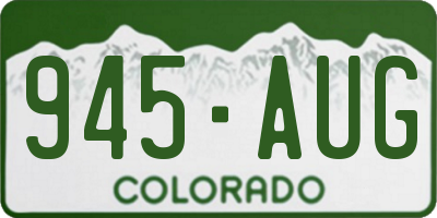 CO license plate 945AUG