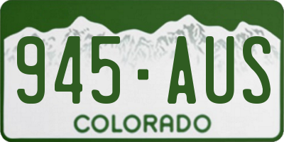 CO license plate 945AUS