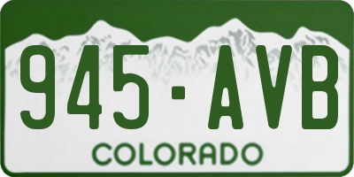 CO license plate 945AVB