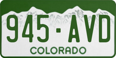 CO license plate 945AVD